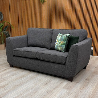 ‘Orlby’ Charcoal Benita Basket Weave Fabric 2 Seater Sofa