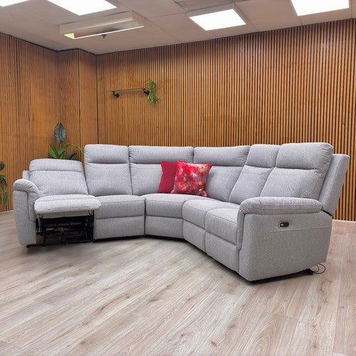 ‘Bowie’ Grey Fabric Power Recliner Modular Corner Sofa