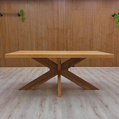 Bodahl ‘Terra' 01 Oiled Solid Oak Straight Edge 180cm Dining Table with Wooden Star Base