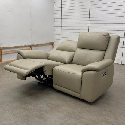 'Utah' Natural Sand La-4827 Leather 2 Seater Power Recliner Sofa with Power Headrests and Power Lumbar