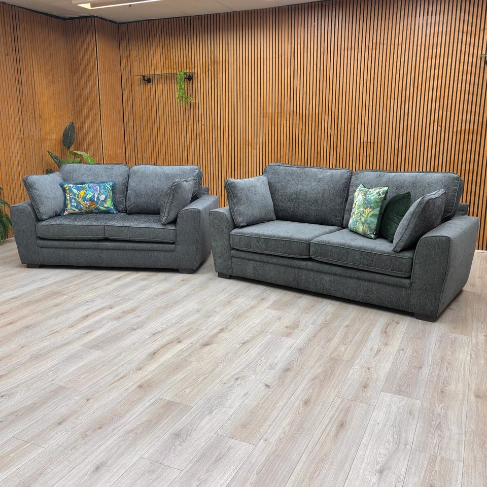 Image displaying both the 3-seater and 2-seater 'Chalfont' sofas placed together, showing the complete set and scale relationship.