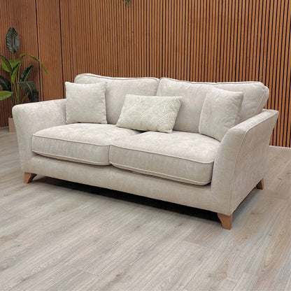‘Sarah’ Cream Fabric Formal Back 3 Seater Sofa