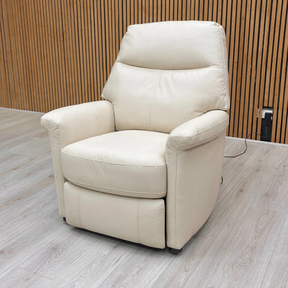 An angled view showing the chair's compact size and the round swivel base.