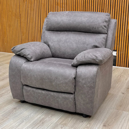 Full view of the Moreno armchair, angled to the side.