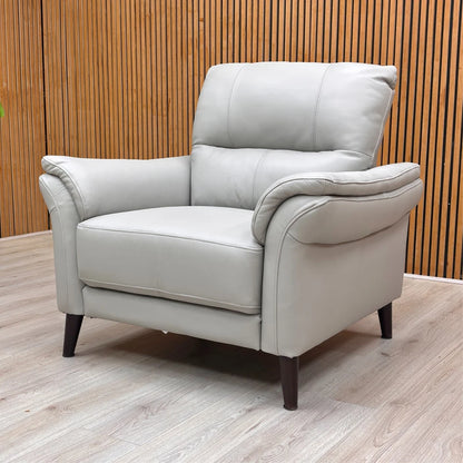'Winner' Oslo Cat-40/27 Light Grey Leather Armchair
