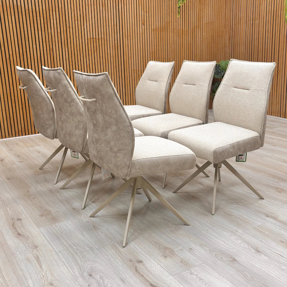 Side view of the chair, showing the back and base.