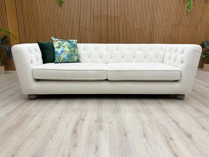 'Libertie' Cream Sensual Velvet 4 Seater Sofa