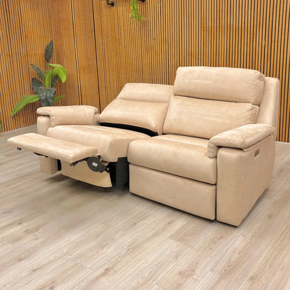 G Plan ‘Thornbury’ A122 Stingray Linen Cream Velvet 3 Seater Power Recliner Sofa with Power Headrests and Power Lumbar