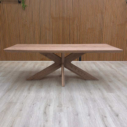 Bodahl ‘Loki’ 04 Desert Solid Oak Swiss Edge 220cm Dining Table with Wooden Star Base