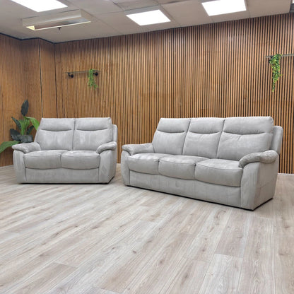 ‘Snug’ Bfa-Ori-R07 Bluish Grey Heavy Duty Suede Fabric 3 + 2 Seater Sofa Set