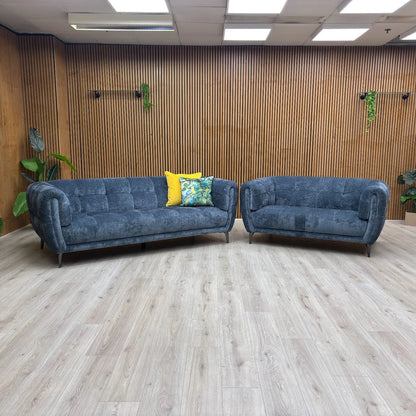 ‘Sienna’ Hudson Ocean Blue 25315 Fabric 3 + 2 Seater Sofa Set