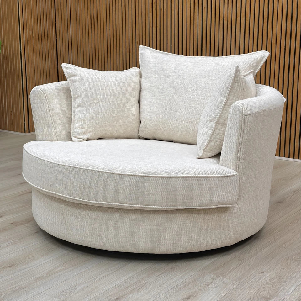 'Lorella' Cream Selway Large Swivel Chair