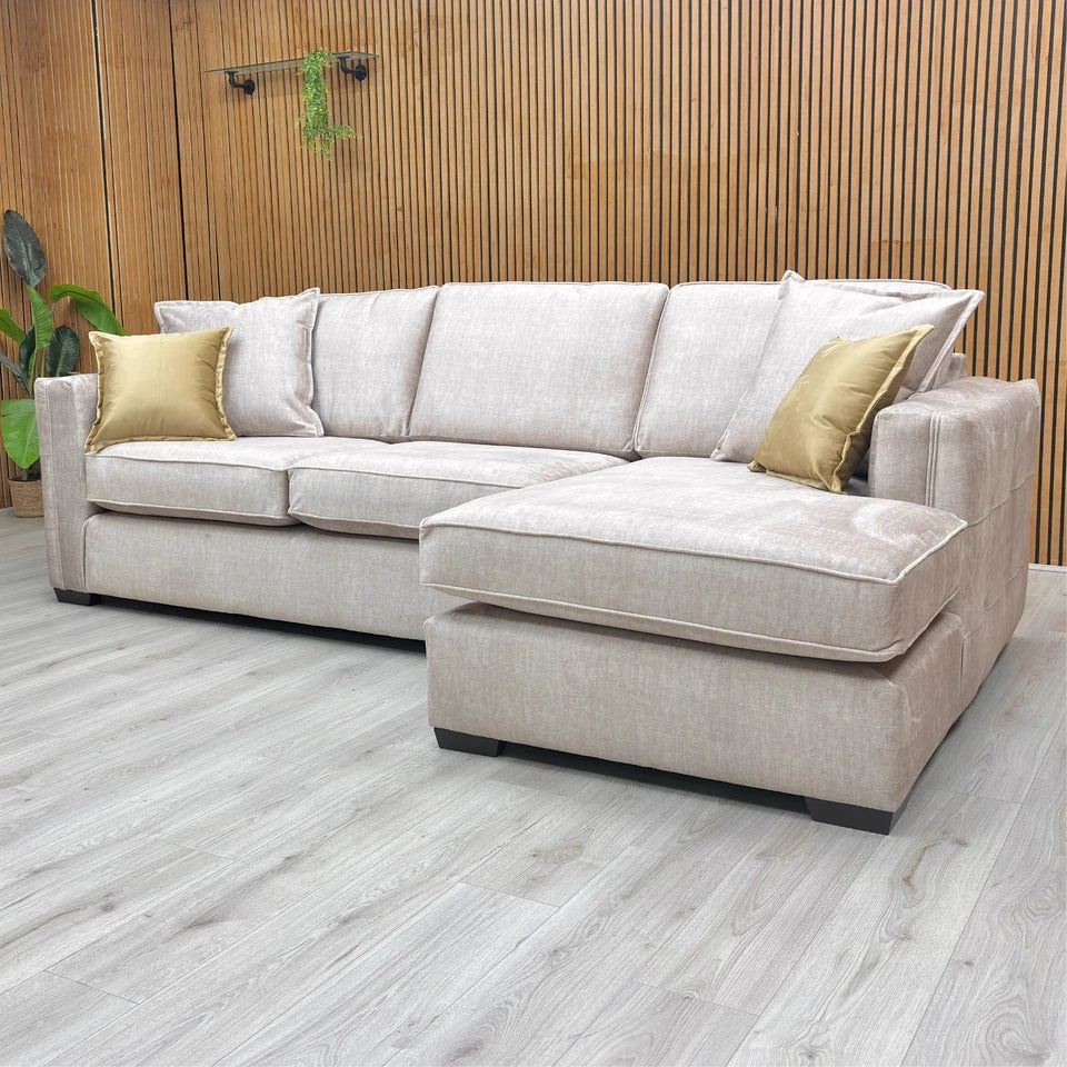 Rear view of the Chelsea sofa, showcasing the solid wood frame and the clean lines of the formal back construction.