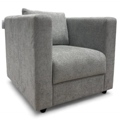 ‘Strand’ Grey Linen Look Chenille All Over Chair