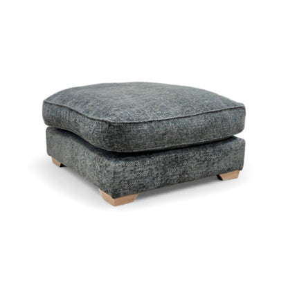 ‘Oceana’ Denim Thick Weave Fabric Footstool