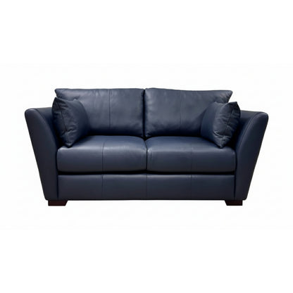 'Calista' Deep Spring Blue Leather 2 Seater Sofa