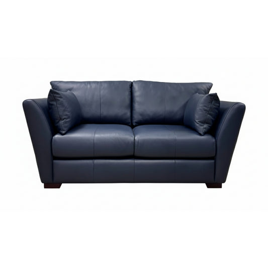'Calista' Deep Spring Blue Leather 2 Seater Sofa