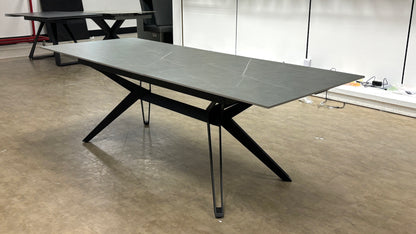 'Kore' Grey Ceramic Top 230cm Pop-Up Extending Dining Table